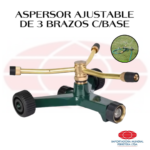ASPERSOR AJUSTABLE DE 3 BRAZOS C/BASE VERDE